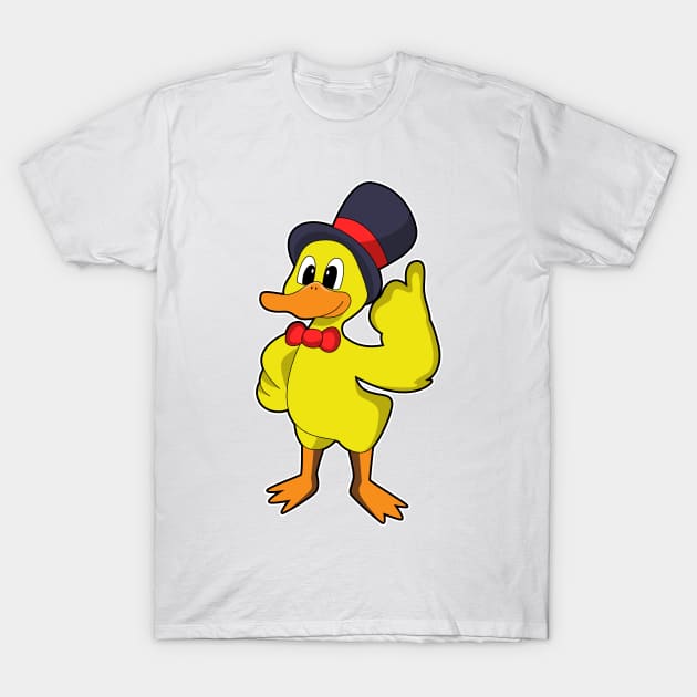 Duck with Hat T-Shirt by Markus Schnabel